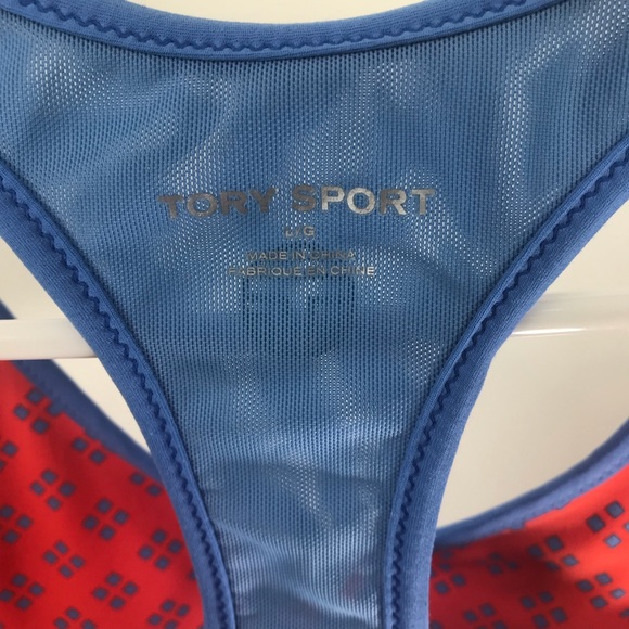 Tory Burch Sport Orange and Light Blue Sports Bral - Picture 7 of 12